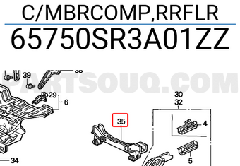 Honda 65750SR3A01ZZ C/MBRCOMP,RRFLR