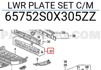 Honda 65752S0X305ZZ LWR PLATE SET C/M