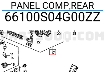 Honda 66100S04G00ZZ PANEL COMP,REAR