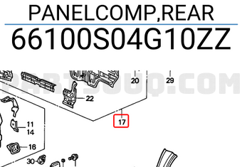 Honda 66100S04G10ZZ PANELCOMP,REAR