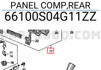 Honda 66100S04G11ZZ PANEL COMP,REAR