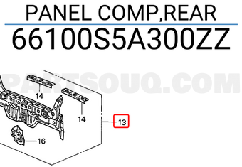 Honda 66100S5A300ZZ PANEL COMP,REAR