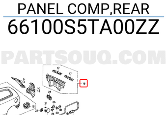 Honda 66100S5TA00ZZ PANEL COMP,REAR