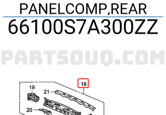 Honda 66100S7A300ZZ PANELCOMP,REAR