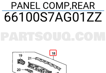 Honda 66100S7AG01ZZ PANEL COMP,REAR