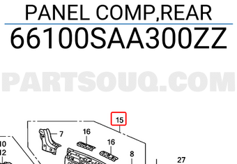 Honda 66100SAA300ZZ PANEL COMP,REAR