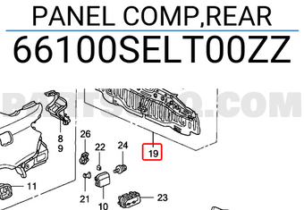Honda 66100SELT00ZZ PANEL COMP,REAR