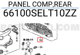 Honda 66100SELT10ZZ PANEL COMP,REAR