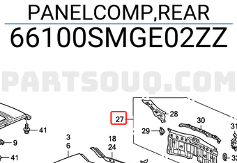 Honda 66100SMGE02ZZ PANELCOMP,REAR