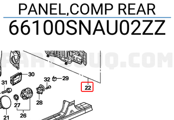 Honda 66100SNAU02ZZ PANEL,COMP REAR