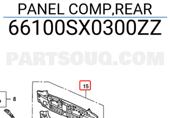 Honda 66100SX0300ZZ PANEL COMP,REAR