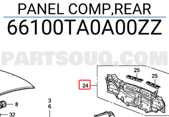 Honda 66100TA0A00ZZ PANEL COMP,REAR
