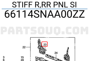 Honda 66114SNAA00ZZ STIFF R,RR PNL SI