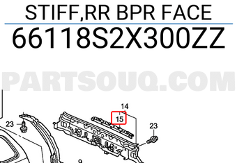 Honda 66118S2X300ZZ STIFF,RR BPR FACE