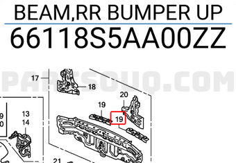 Honda 66118S5AA00ZZ BEAM,RR BUMPER UP