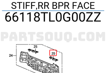 Honda 66118TL0G00ZZ STIFF,RR BPR FACE
