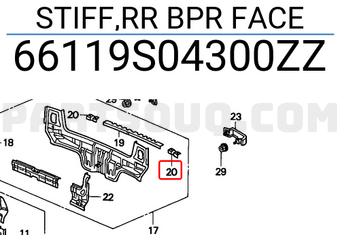 Honda 66119S04300ZZ STIFF,RR BPR FACE