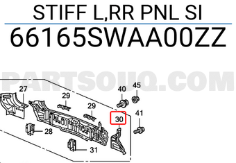 Honda 66165SWAA00ZZ STIFF L,RR PNL SI