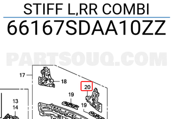 Honda 66167SDAA10ZZ STIFF L,RR COMBI