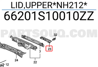 Honda 66201S10010ZZ LID,UPPER*NH212*