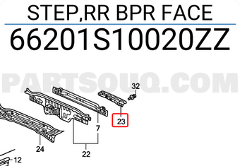 Honda 66201S10020ZZ STEP,RR BPR FACE