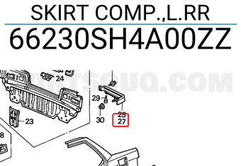 Honda 66230SH4A00ZZ SKIRT COMP.,L.RR