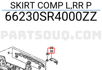 Honda 66230SR4000ZZ SKIRT COMP L,RR P