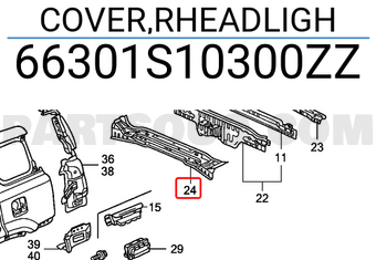 Honda 66301S10300ZZ COVER,RHEADLIGH