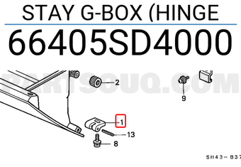 Honda 66405SD4000 STAY G-BOX (HINGE