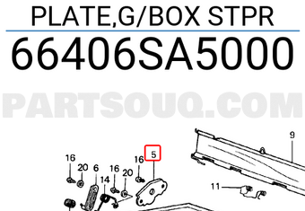 Honda 66406SA5000 PLATE,G/BOX STPR