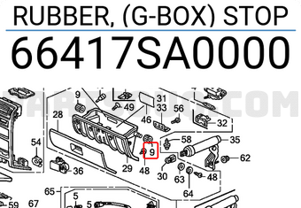 Honda 66417SA0000 RUBBER, (G-BOX) STOP