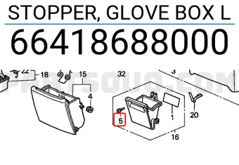 Honda 66418688000 STOPPER, GLOVE BOX L