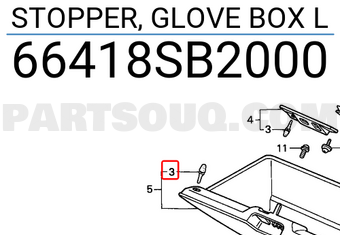 Honda 66418SB2000 STOPPER, GLOVE BOX L
