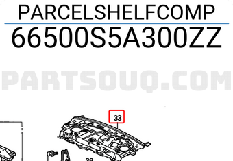 Honda 66500S5A300ZZ PARCELSHELFCOMP