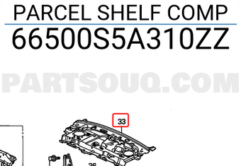 Honda 66500S5A310ZZ PARCEL SHELF COMP