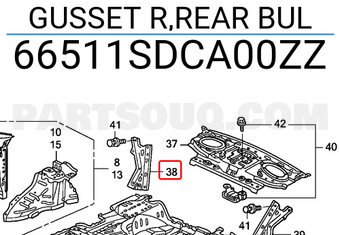 Honda 66511SDCA00ZZ GUSSET R,REAR BUL