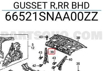 Honda 66521SNAA00ZZ GUSSET R,RR BHD