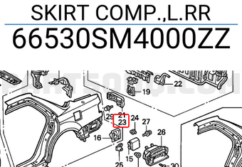 Honda 66530SM4000ZZ SKIRT COMP.,L.RR