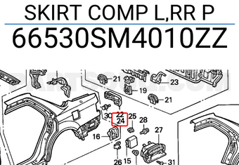 Honda 66530SM4010ZZ SKIRT COMP L,RR P