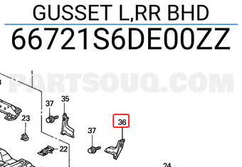 Honda 66721S6DE00ZZ GUSSET L,RR BHD