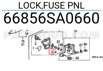 Honda 66856SA0660 LOCK,FUSE PNL