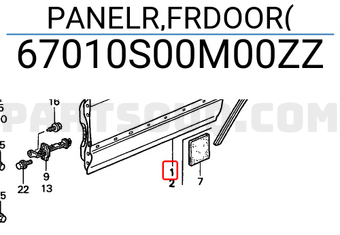 Honda 67010S00M00ZZ PANELR,FRDOOR