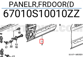 Honda 67010S10010ZZ PANELR,FRDOOR(D