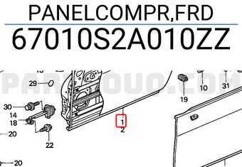 Honda 67010S2A010ZZ PANELCOMPR,FRD