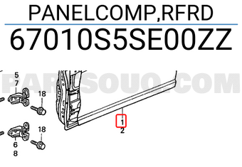 Honda 67010S5SE00ZZ PANELCOMP,RFRD