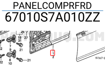 Honda 67010S7A010ZZ PANELCOMPRFRD
