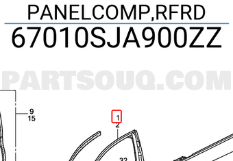 Honda 67010SJA900ZZ PANELCOMP,RFRD