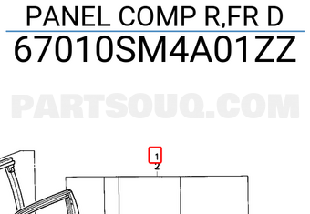 Honda 67010SM4A01ZZ PANEL COMP R,FR D