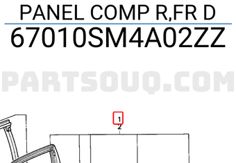 Honda 67010SM4A02ZZ PANEL COMP R,FR D