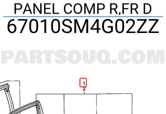 Honda 67010SM4G02ZZ PANEL COMP R,FR D